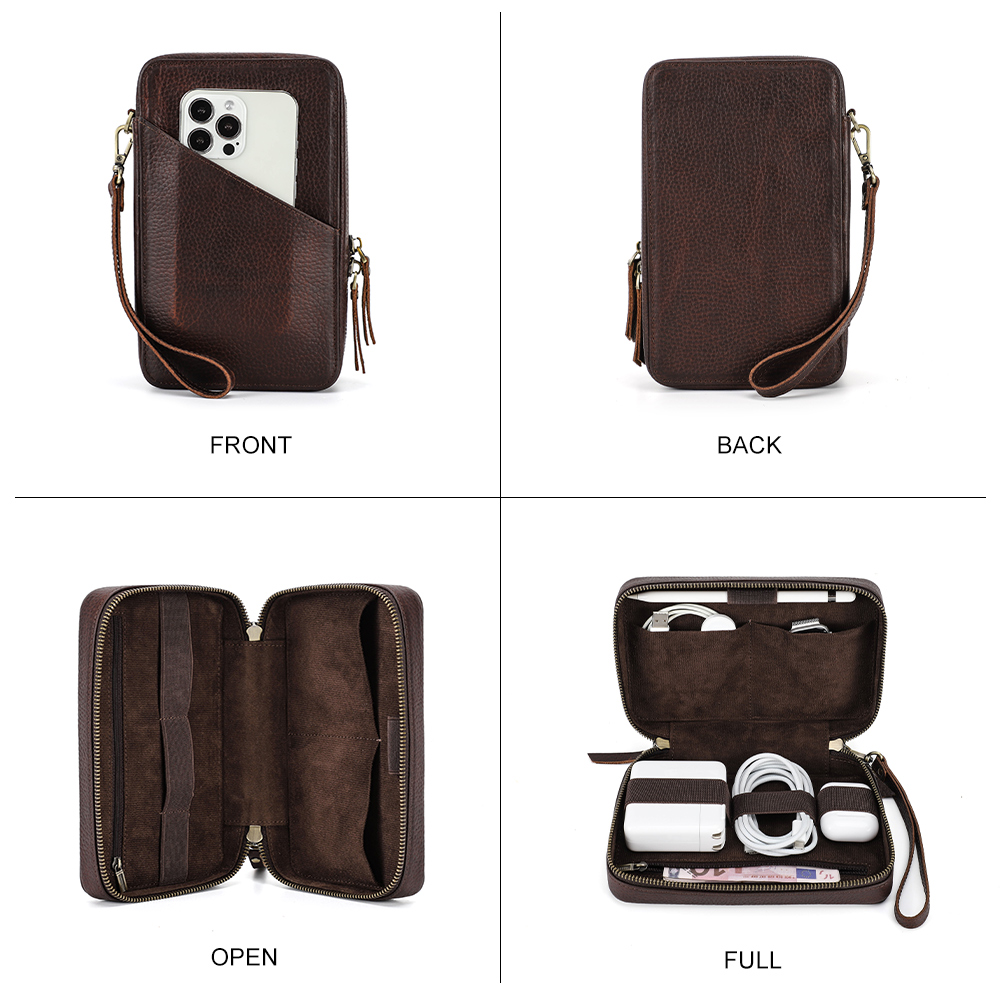 Couro genuíno portátil usb sac - Electronics Gadgets And Accessories avaliação e preço